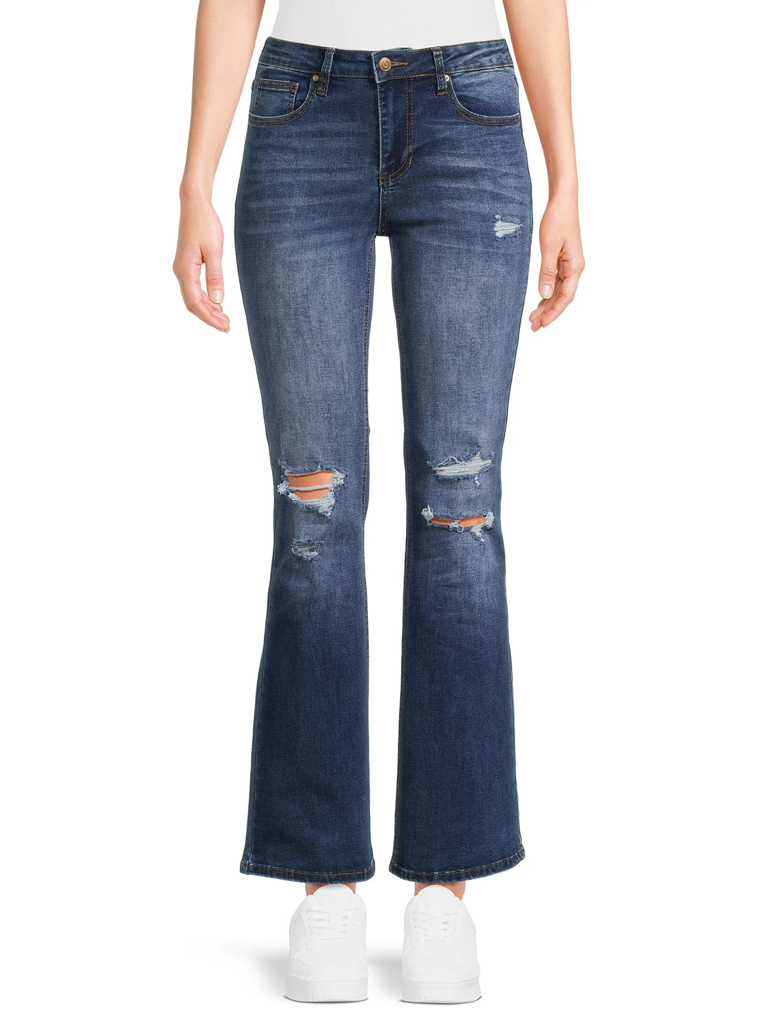 No Boundaries Juniors Destructed Flare - Walmart.com | Walmart (US)