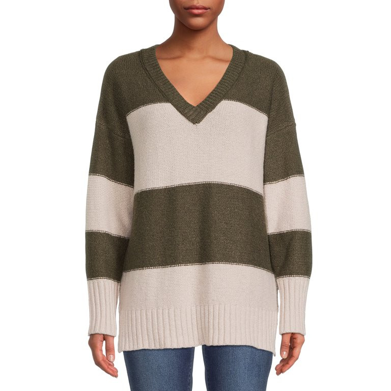 Bohemian Rose Women's V-Neck Tunic Sweater | Walmart (US)