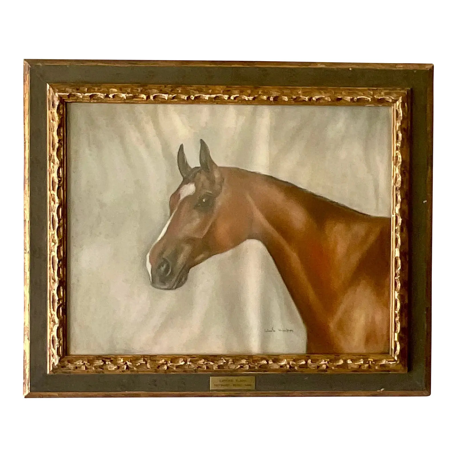 Vintage Realist Original Oil on Paper Painting “Captain Flash” Signed | Chairish