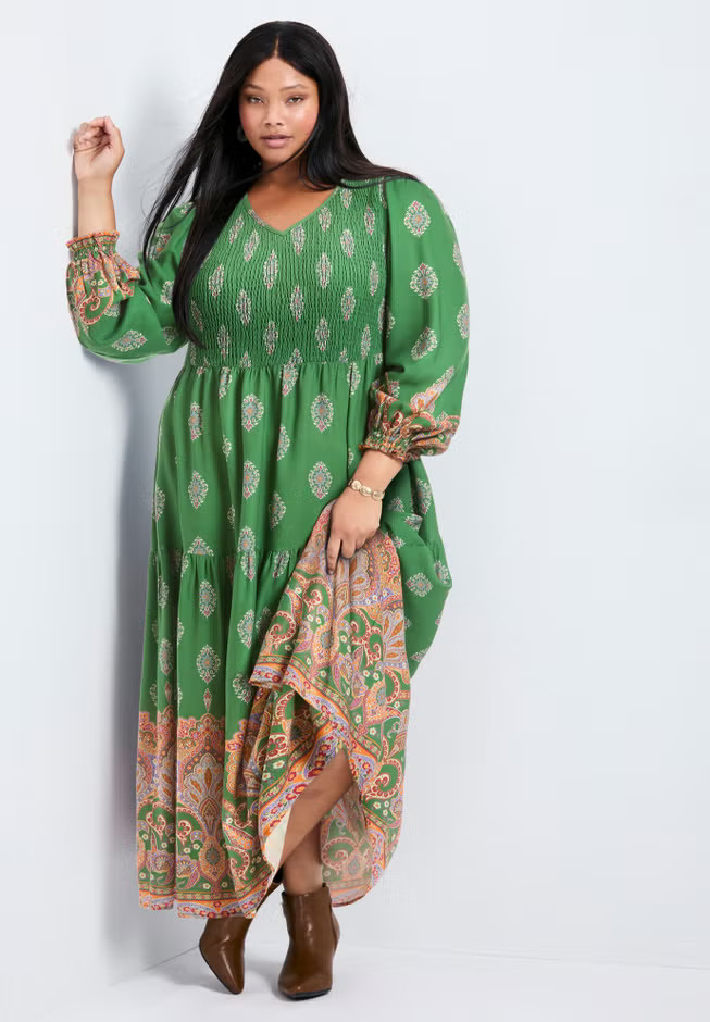 Sherry Shirred Bodice Maxi Dress | Avenue