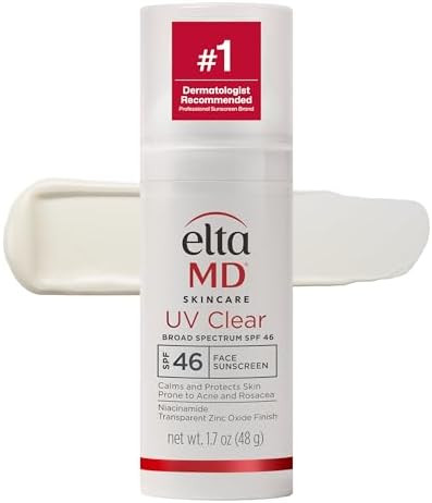 EltaMD UV Clear Face Sunscreen SPF, Oil-Free Sunscreen with Zinc Oxide, Dermatologist Recommended | Amazon (US)