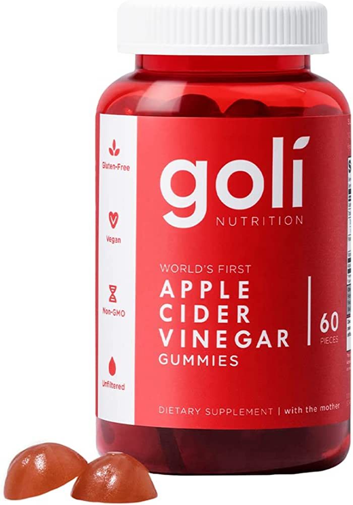 Goli Apple Cider Vinegar Gummy Vitamins - 60 Count - Vitamin B12, Gelatin-Free, Gluten-Free, Vega... | Amazon (US)