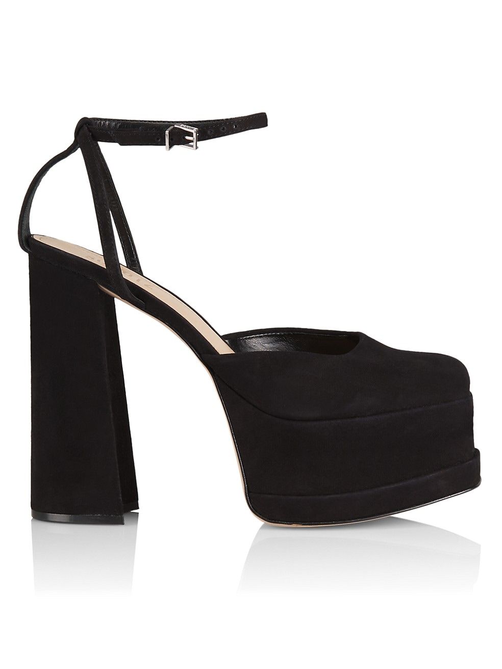 Schutz Luan Nubuck Platform Ankle-Strap Pumps | Saks Fifth Avenue