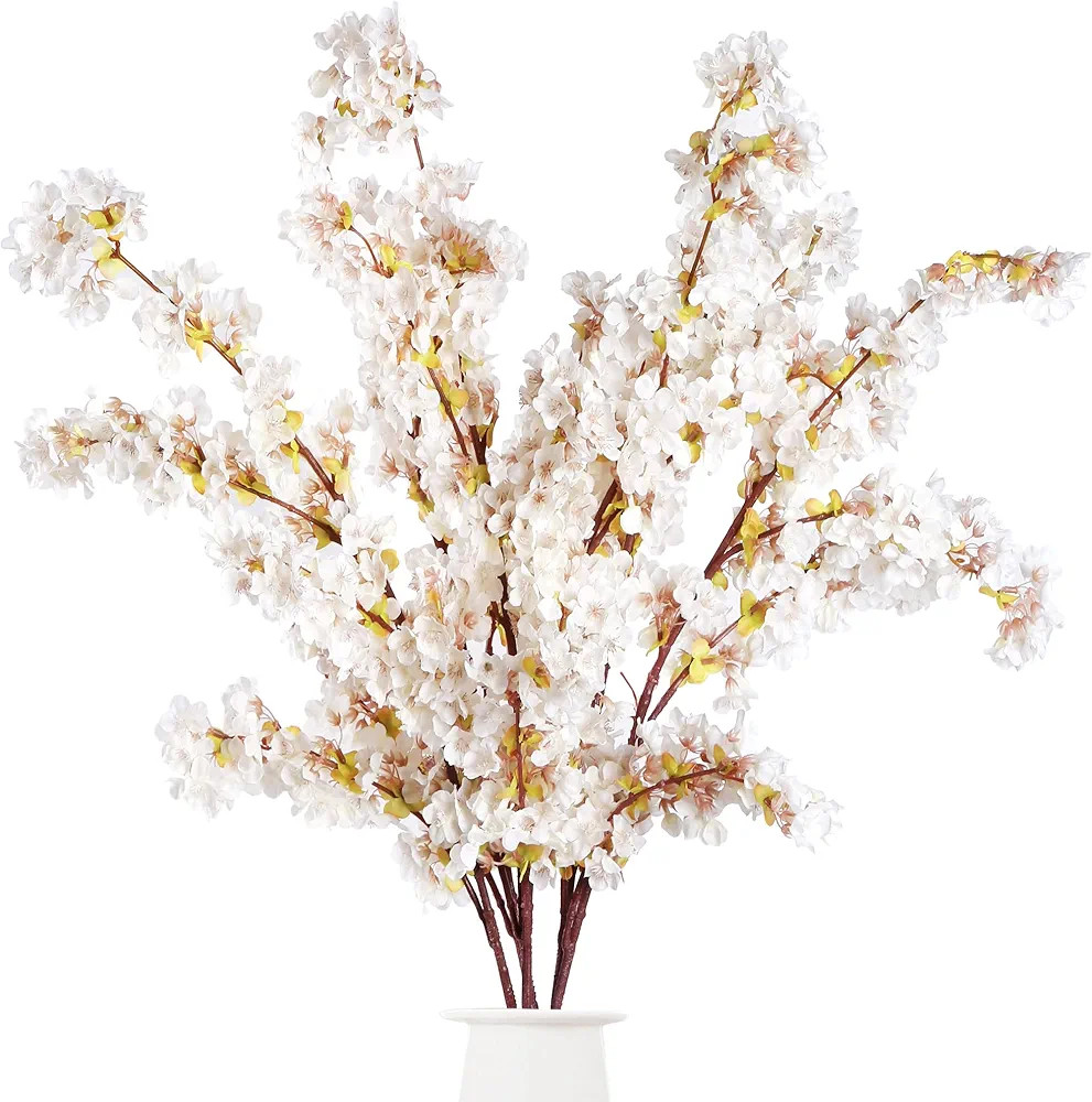 Sggvecsy Artificial Cherry Blossom Branches Faux Cherry Flowers 39 Inch Peach Branches Silk Tall ... | Amazon (US)