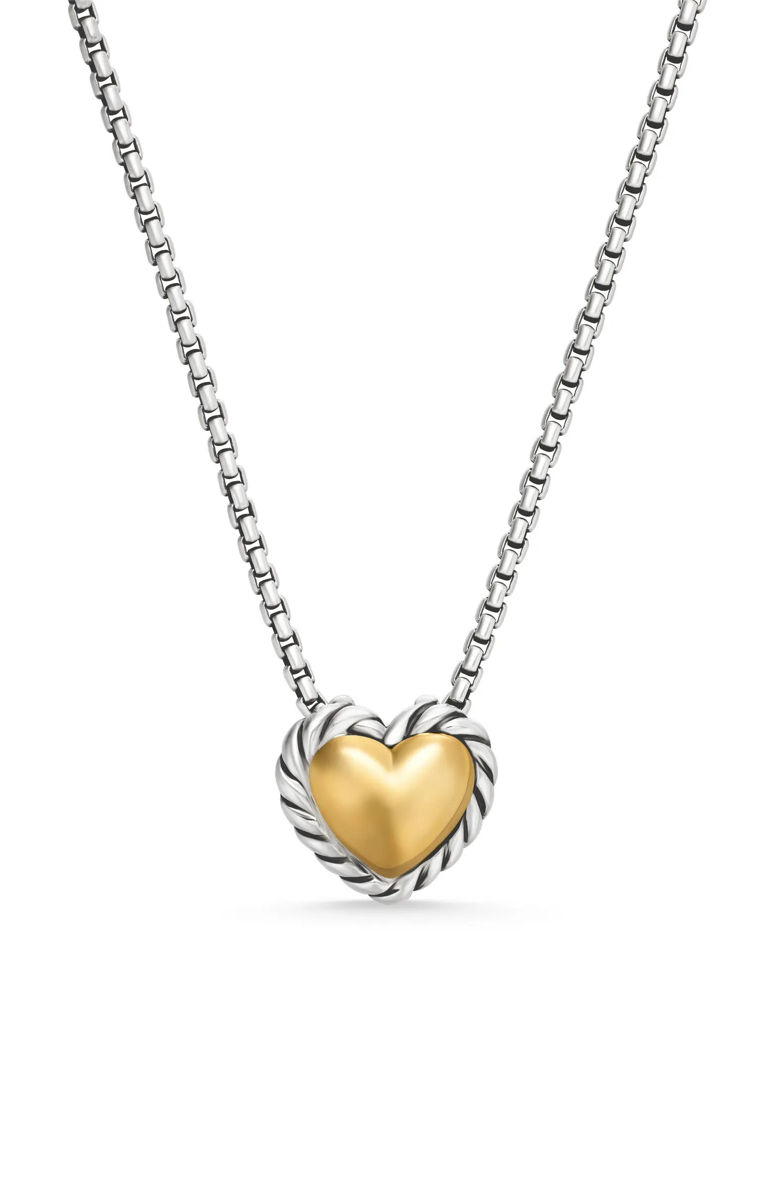 Cable Cookie Classic Heart Necklace with 18K Yellow Gold | Nordstrom
