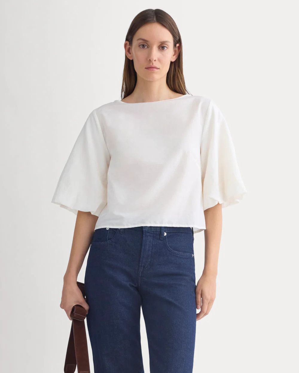 Bubble-Sleeve Top | Bone | Everlane