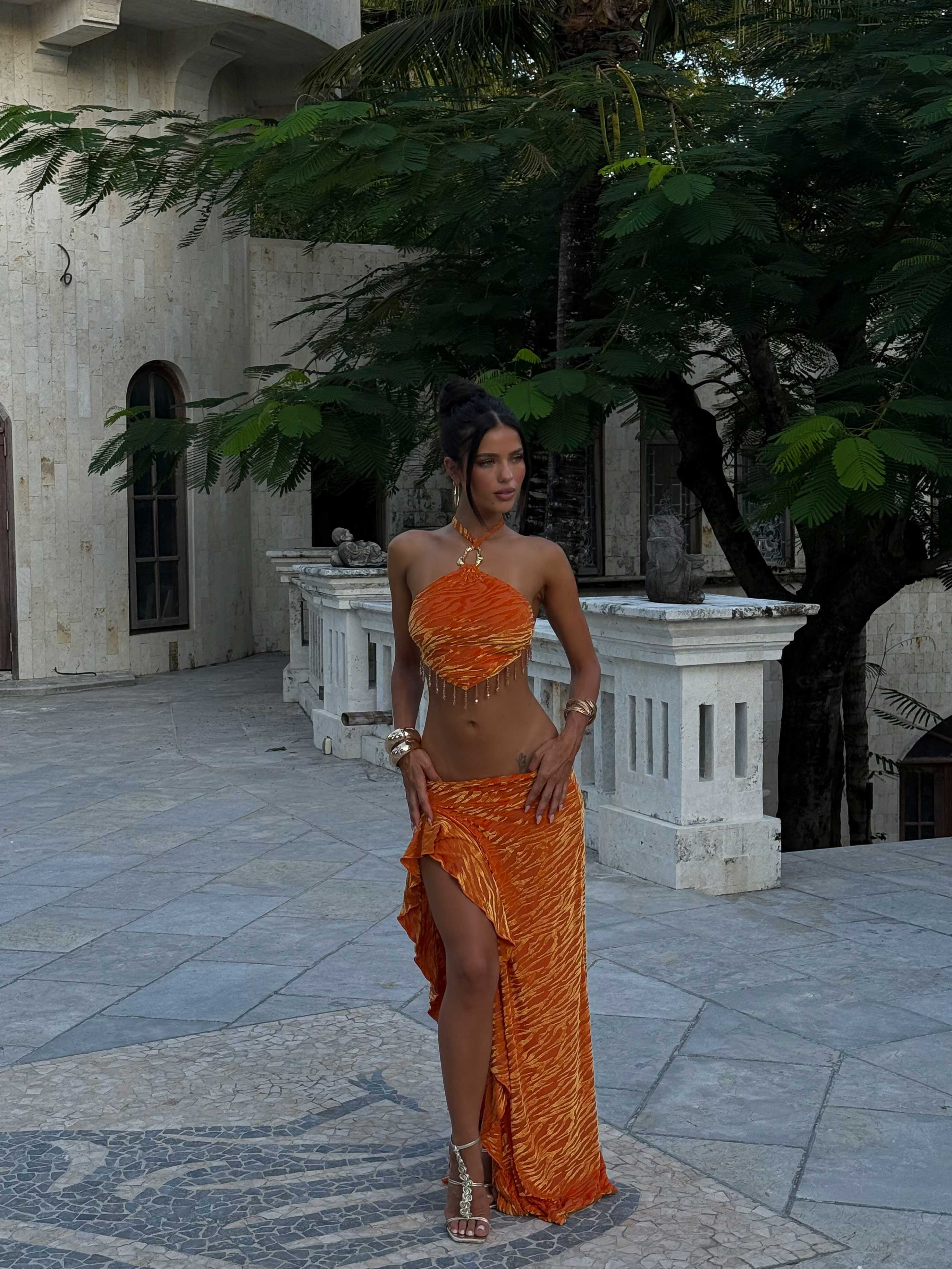 SETIA MAXI SKIRT ORANGE | Outcast (US & UK)