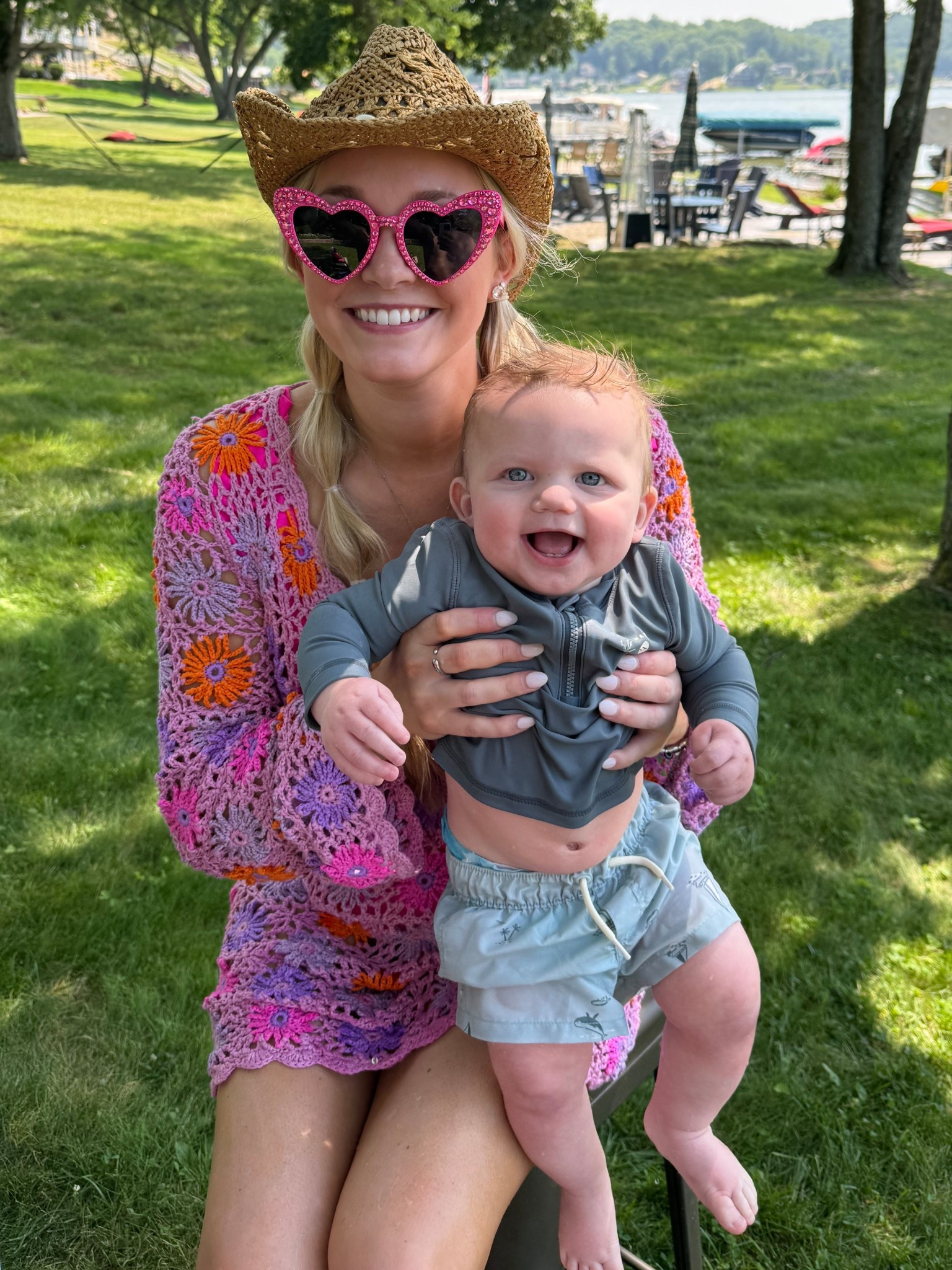 Summer lake weekend ☀️👙🕶️

Cover up swim suit baby boy swim rashguard sunglasses cowboy hat coastal cowgirl beach pool lake mom outfit 

#LTKSwim #LTKBaby #LTKTravel