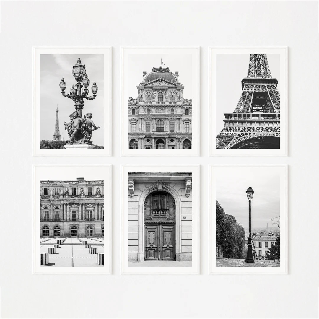 Paris Wall Art Set Paris Black and White Gallery Wall Set - Etsy | Etsy (US)