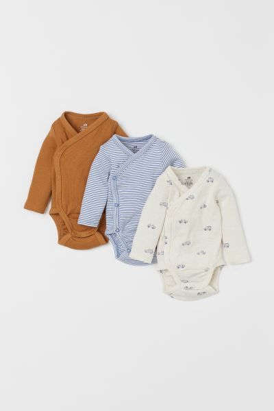 3-pack Long-sleeved Bodysuits | H&M (US + CA)