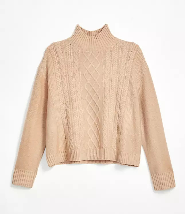 Turtleneck Cable Sweater | LOFT