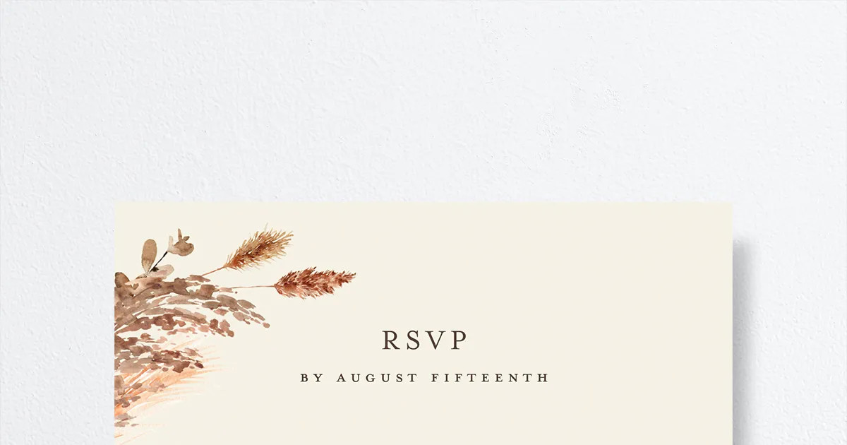 Soft Pampas Wedding Response Cards | The Knot 