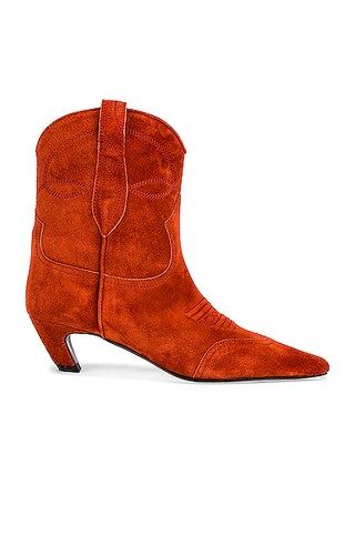 KHAITE Dallas Ankle Boots in Brown | FWRD 