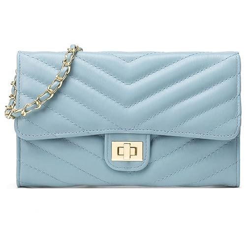 hwnnon Small Blue Crossbody Purse for Women - Adjustable Detachable Strap, Flip Cover Twist Lock, Multi - Compartment Card Slots | Amazon (US)