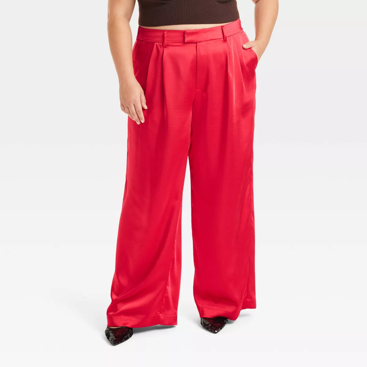Women's High-Rise Wide Leg Satin Pants - A New Day™ | Target