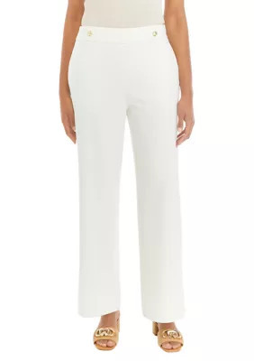T TAHARI Women's Wide Leg Trouser Pants, White, 12 | Belk