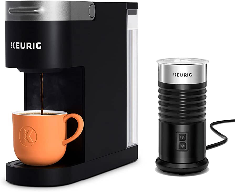 Keurig K-Slim Single-Serve K-Cup Coffee Maker, Black and Keurig Standalone Milk Frother, Black | Amazon (US)