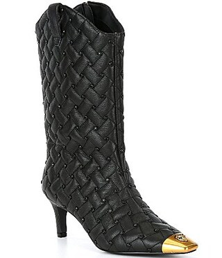 Kurt Geiger London Regent Crystal Quilted Leather Boots - 40.5(9.5) | Dillard's