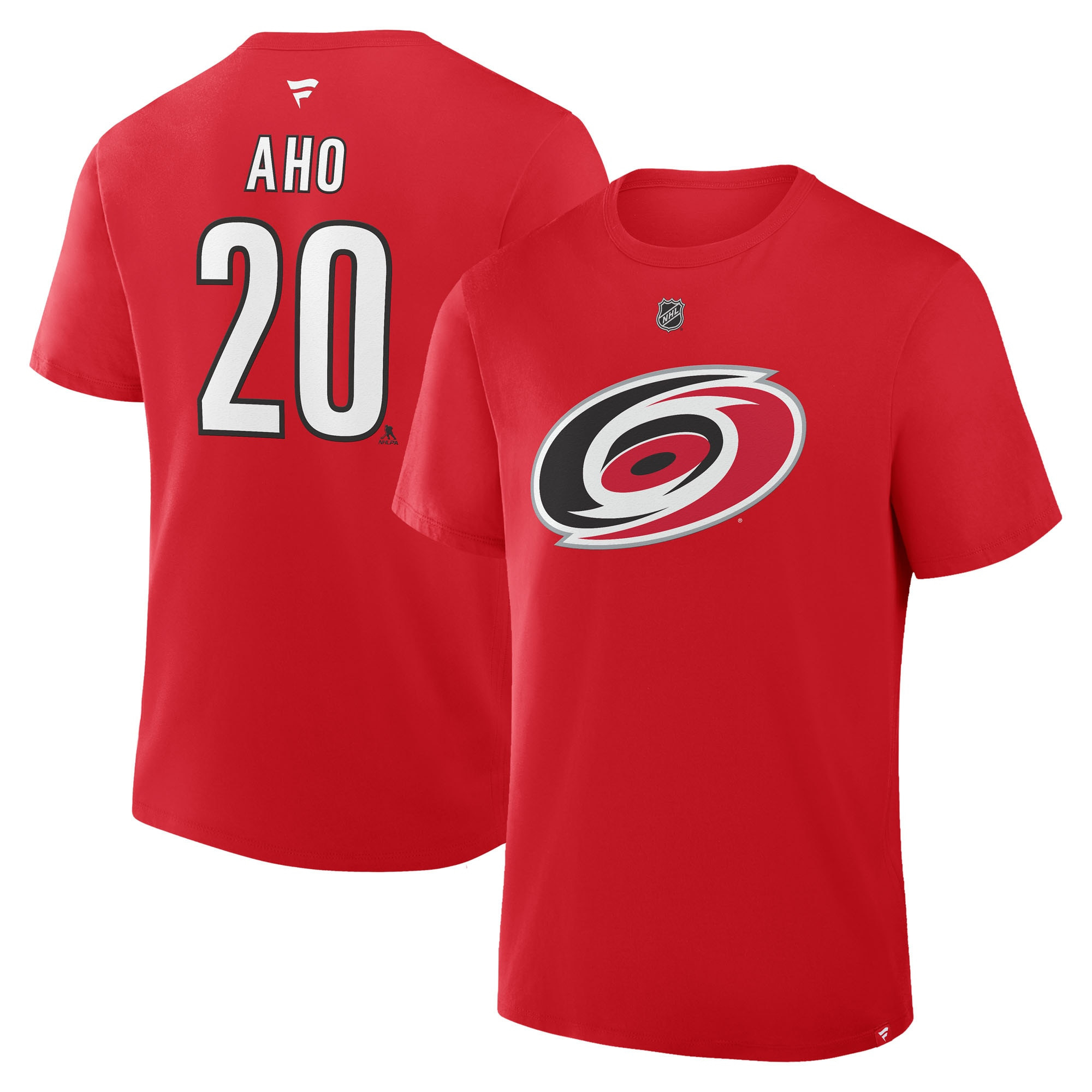 Sebastian Aho Carolina Hurricanes Fanatics Authentic Stack Name & Number T-Shirt - Red | Fanatics