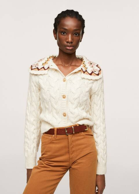 Cable-knit cardigan | MANGO (US)