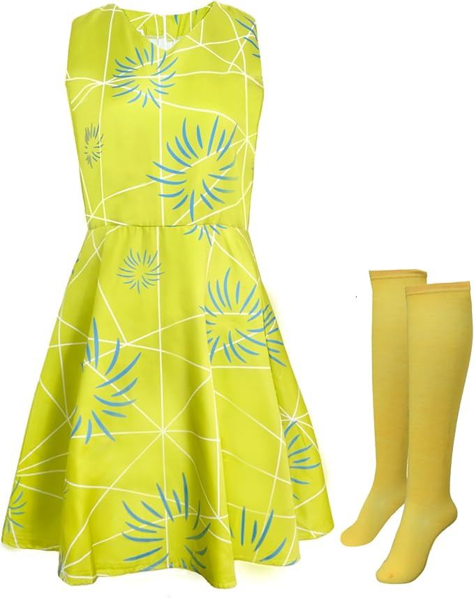 FINASKASU Yellow Green Women Cosplay Costume, Women Dress Cosplay Outfit | Amazon (US)