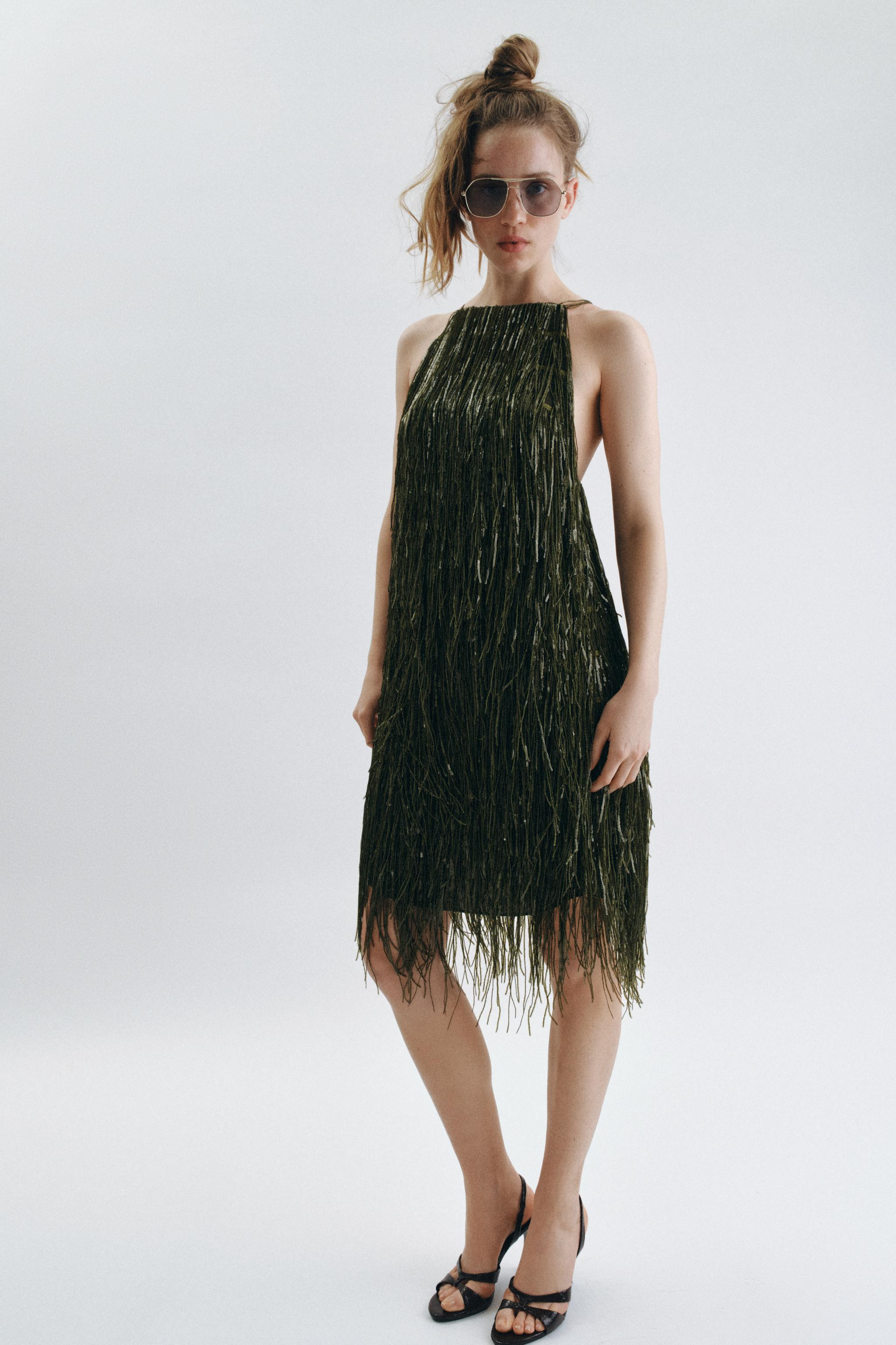 ZW COLLECTION FRINGED SEQUIN DRESS | Zara US