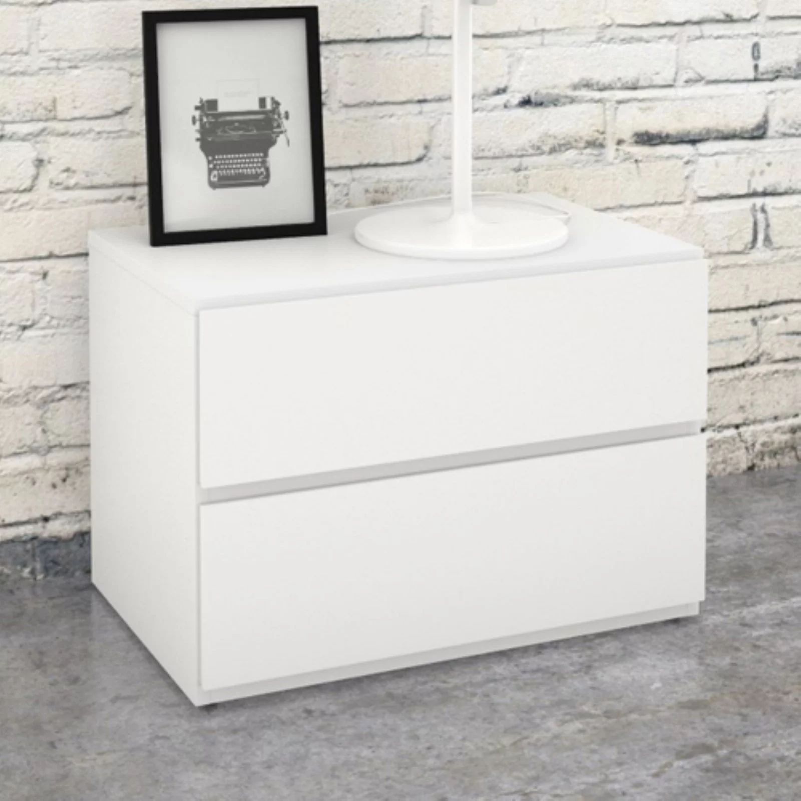 Nexera Modern 1 Drawer / 1 Door Bedroom Nightstand in White Finish | Walmart (US)