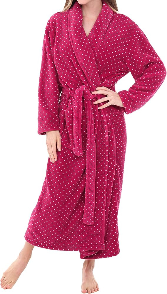 Alexander Del Rossa Plush Robe for Women, Long Fleece Winter Bath Robe, Plus Size | Amazon (US)