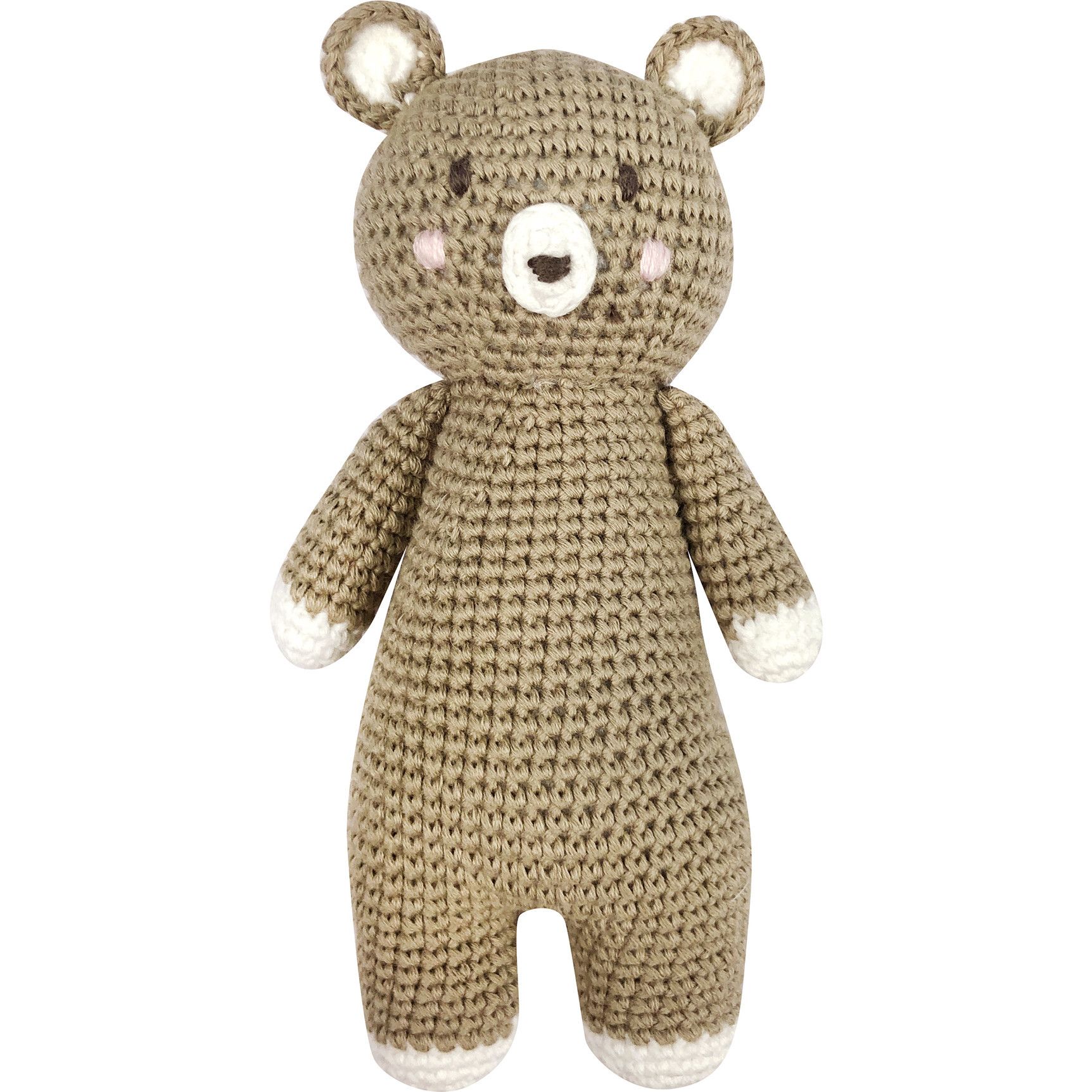 Crochet Teddy Bear Rattle Toy, Multicolors | Maisonette
