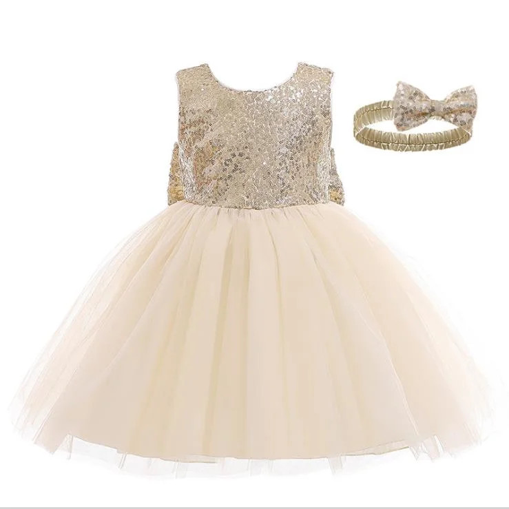 Gueuusu Baby Toddler Girls Elegant Princess Dress Sets  Sleeveless Sequin Bowknot Layer Mesh Tull... | Walmart (US)