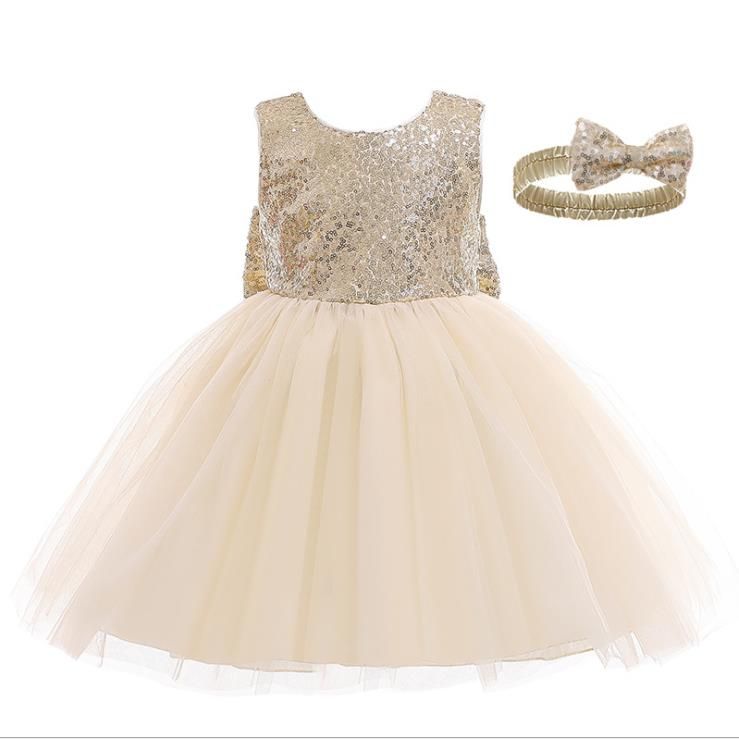 Gueuusu Baby Toddler Girls Elegant Princess Dress Sets  Sleeveless Sequin Bowknot Layer Mesh Tull... | Walmart (US)
