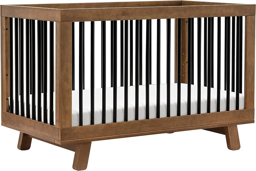 Babyletto Hudson 3-in-1 Convertible Crib with Toddler Bed Conversion Kit in Natural Walnut/Black,... | Amazon (US)