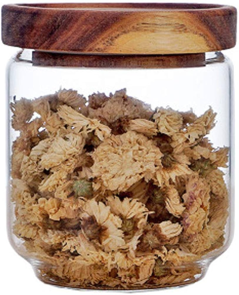 Keledz Glass Storage Jar with Wood Lids, Airtight Sealed Clear Borosilicate Glass Canister Kitche... | Amazon (US)