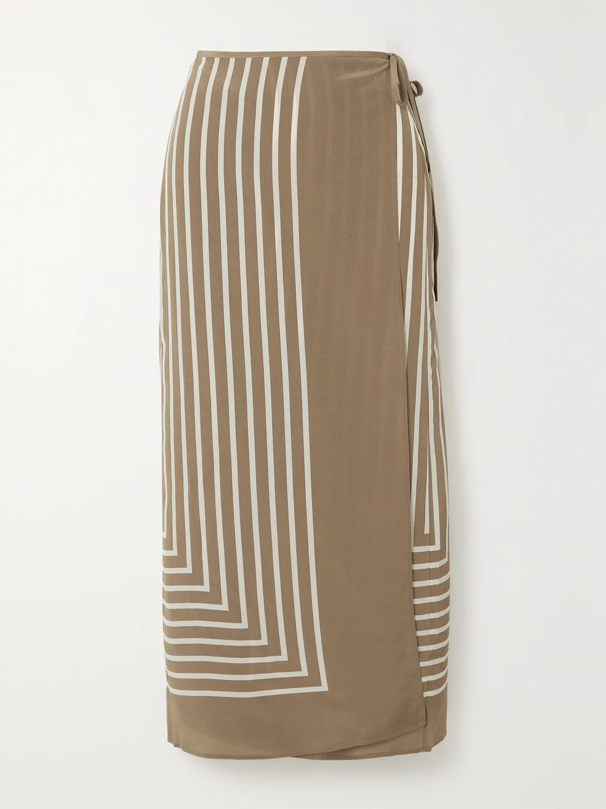 TOTEME Striped silk midi wrap skirt | NET-A-PORTER | NET-A-PORTER (US)
