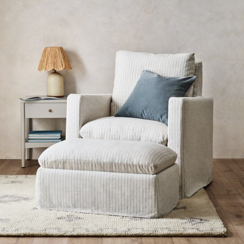 Ever Slipcovered Striped Nursery Glider Chair by Leanne Ford + Reviews | Crate & Kids | Crate & Barrel