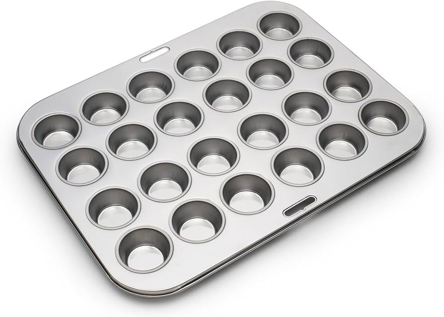 Fox Run Mini Muffin and Cupcake Pan, 10.5 x 13.75 x 1.5 inches, 24 Cup, Stainless Steel | Amazon (US)