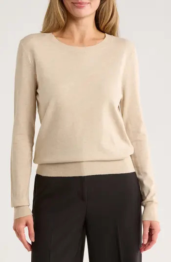 T Tahari Crewneck Sweater in Beige at Nordstrom Rack, Size Small | Nordstrom Rack