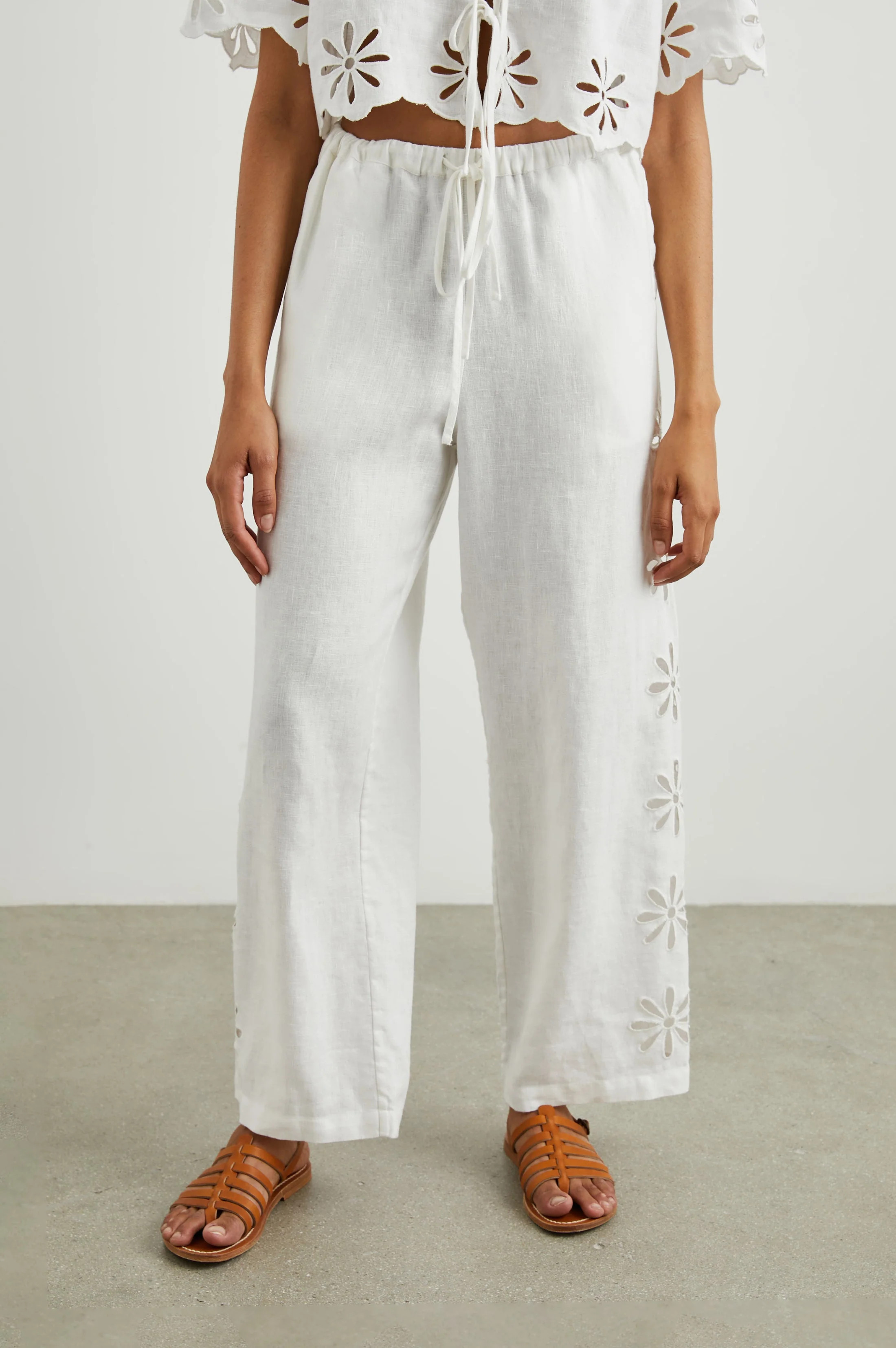 EMMIE PANT - WHITE EYELET | Rails