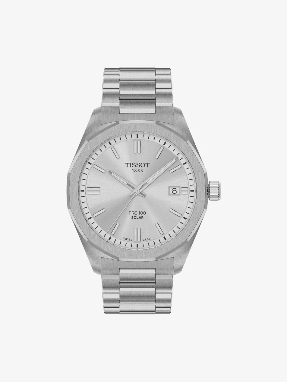 T151.422.11.031.00 Tissot PRC 100 Solar Quartz 39mm Stainless Steel Watch | Selfridges