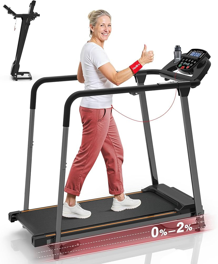 Redliro Walking Treadmill for Seniors - Foldable Senior Treadmill with 0%-2% Incline, Long Handra... | Amazon (US)
