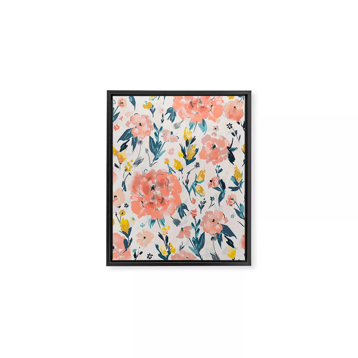 alison janssen Tropical Coral Floral Framed Art Canvas - Society6 | Target