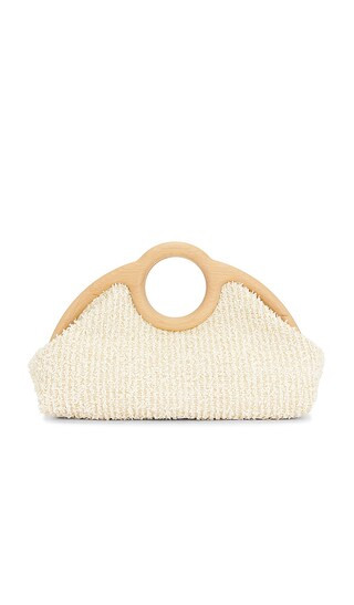 Sloane Raffia Frame Clutch in Natural & Off White | Revolve Clothing (Global)