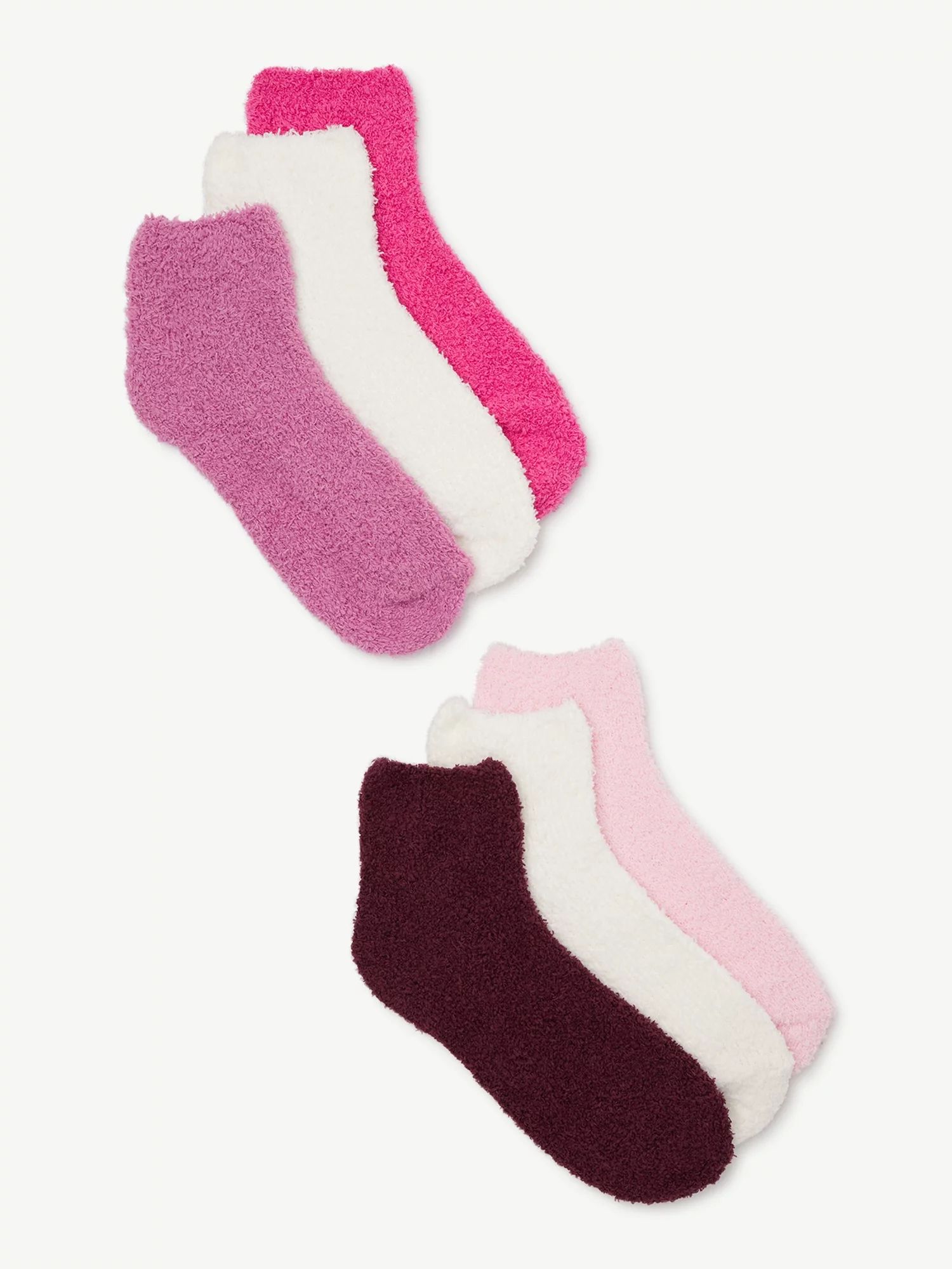 Joyspun Women's Ankle Fuzzy & Cozy Socks, 6-Pack, Size 4-10 | Walmart (US)