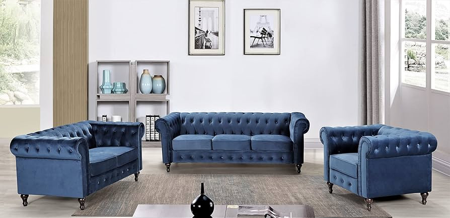 Container Furniture Direct Teressa Modern Comfy Chesterfield Velvet Mid Century College Loveseat ... | Amazon (US)