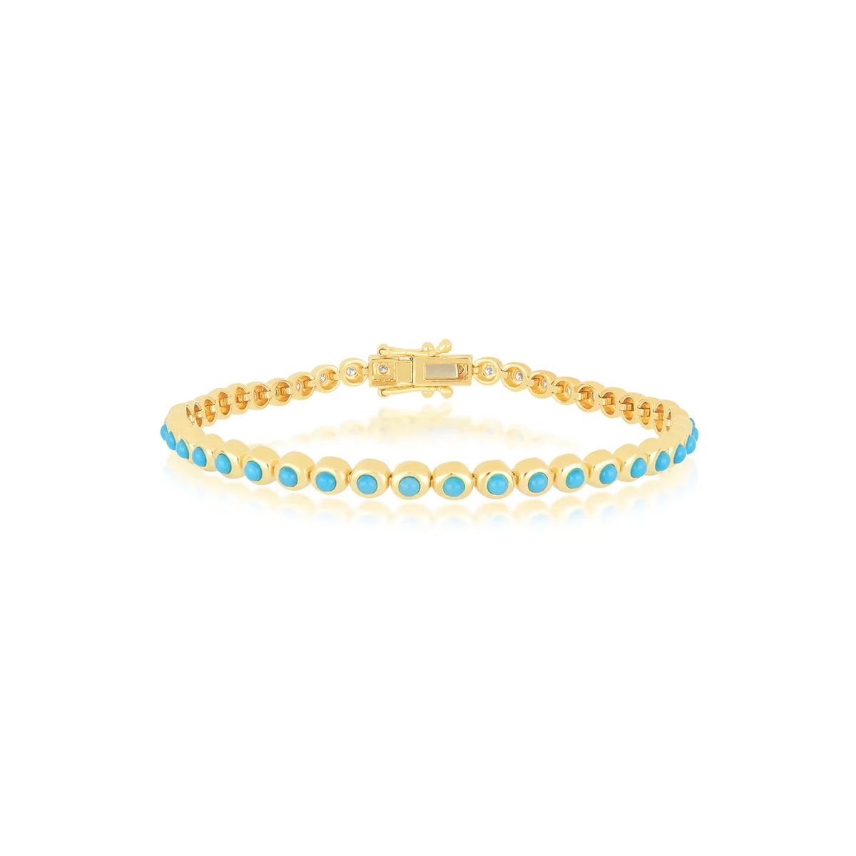 Turquoise & Diamond Pillow Eternity Bracelet | EF Collection