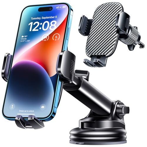 TICILFO Phone Mount for Car Phone Holder [Military-Grade Suction & Stable Clip] Car Phone Holder Mount Windshield Dashboard Air Vent Universal Automobile Mount Fit for All Dash Mounting Kits iPhone | Amazon (US)