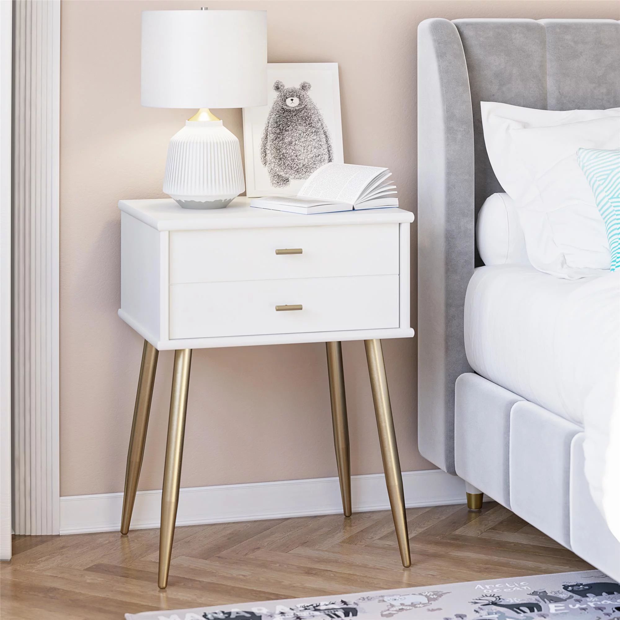 Little Seeds Valentina 1 Drawer Nightstand, White - Walmart.com | Walmart (US)