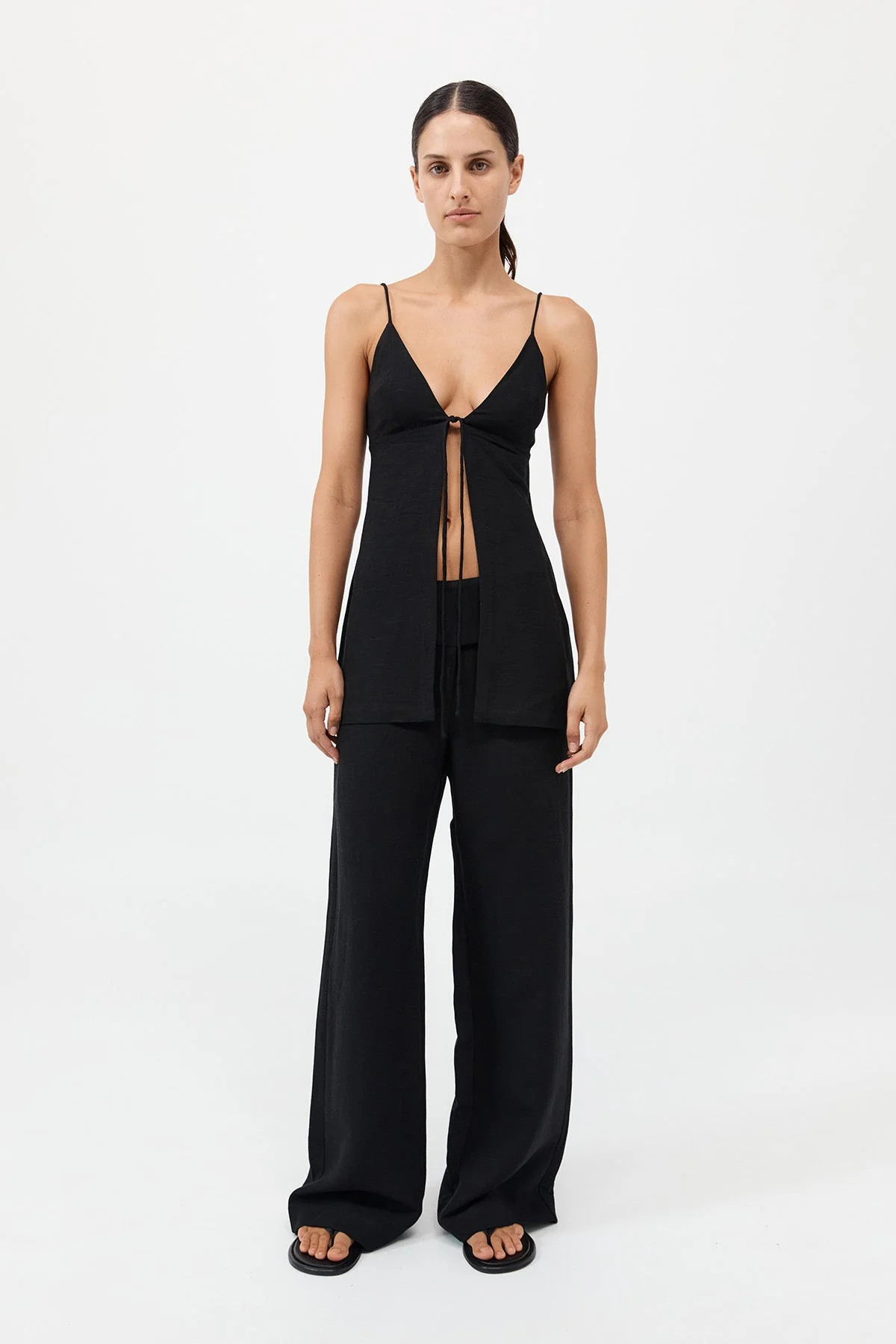 Tie Front Top - Black | St. Agni (US, UK, EU)