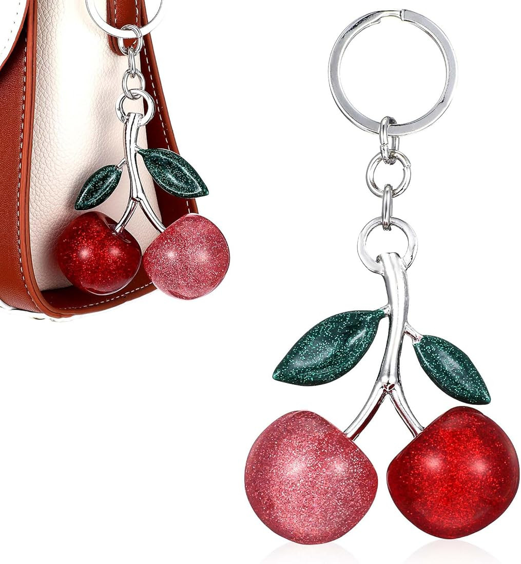 Ouligay Cherry Bag Charm,Pink Cherry Keychains,Crystal Cherry Charm for Purse,Cherry Purse Charm,... | Amazon (US)
