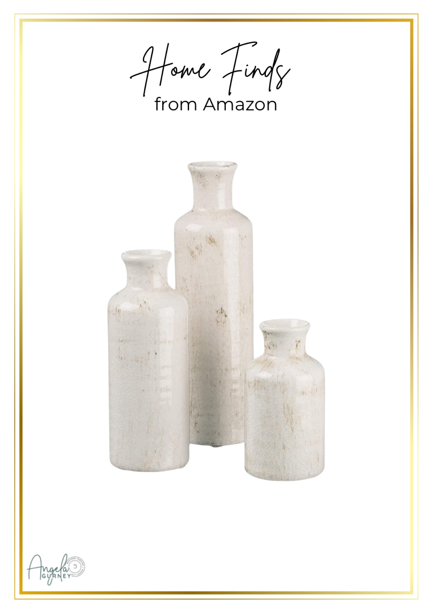Set of 3 vases - on sale for $21.99, regularly $30! 

Amazon home decor - farmhouse style - home decorations 

#LTKHome #LTKFallSale #LTKFindsUnder50